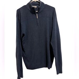 Geoffrey Beene SzM Super Soft Dark Blue 1/4 Zip-Up Sweater